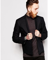 Asos Brand Slim Fit Cropped Blazer In Poplin