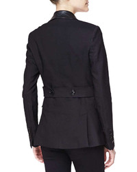 Burberry Brit Tailored Two Button Jacket With Leather Collar