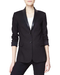 Burberry Brit Tailored Two Button Jacket With Leather Collar