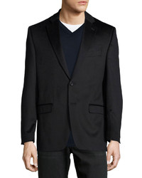 Neiman Marcus Cashmere Two Button Blazer Black