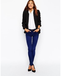 Asos Collection Blazer In Crepe With Skinny Lapel Detail