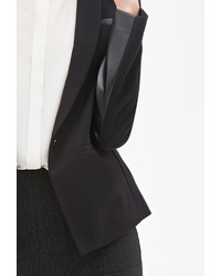Forever 21 Contemporary Faux Leather Paneled Blazer
