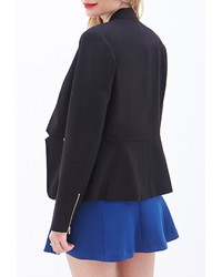 Forever 21 Contemporary Open Front Zippered Blazer