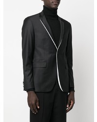 Karl Lagerfeld Contrast Trim Single Breasted Blazer