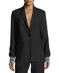 Tibi Dempsey Two Button Suiting Blazer Black