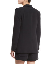 Helmut Lang Double Weave Cotton Single Button Blazer Black