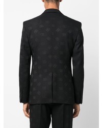 Dolce & Gabbana Logo Jacquard Single Breasted Blazer
