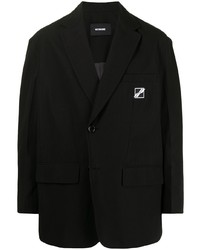 We11done Logo Patch Single Breasted Blazer