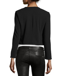 Bobi Long Sleeve Cropped Blazer Jacket Black