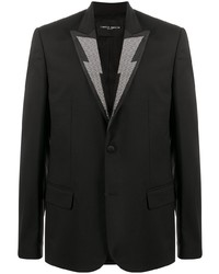 Frankie Morello Micro Stud Embellished Fitted Blazer