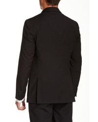 Kenneth Cole New York Black Pinstripe Two Button Component Jacket