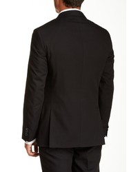 Kenneth Cole New York Black Sharkskin Two Button Component Jacket