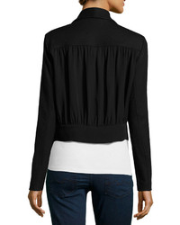Theory Nove Open Front Cropped Blazer Black