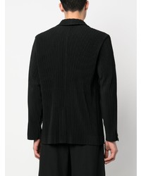 Issey Miyake Pleated Single Breasted Button Blazer