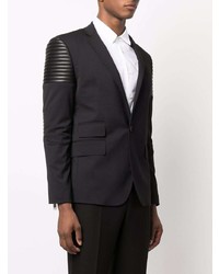 Les Hommes Ribbed Panel Detail Blazer