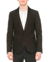 Lanvin Shawl Collar Textured Evening Jacket Blackcopper