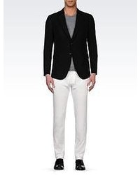 Armani Collezioni Single Breasted Jacket In Lyocell And Linen