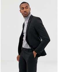 AVAIL London Single Breasted Skinny Suit Jacket In Black