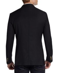Saks Fifth Avenue BLACK Slim Fit Wool Two Button Blazer