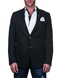 Maceoo Socrates Regular Fit Geometric Black Sport Coat