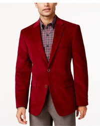 Tommy Hilfiger Solid Trim Fit Corduroy Sport Coat With Elbow Patches