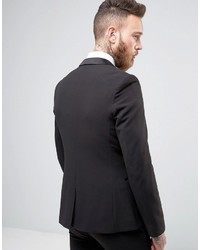 Asos Super Skinny Tuxedo Suit Jacket In Black