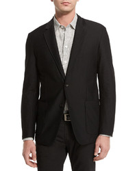 Armani Collezioni Textured Two Button Jacket Black