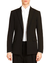 Givenchy Two Button Evening Jacket With Satin Trim Blackbrown