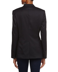 Stella McCartney Wool V Neck Blazer Jacket Black