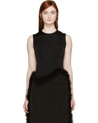 Simone Rocha Black Feather Trimmed Top