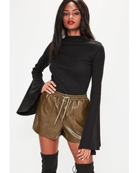 Missguided Black Flared Sleeve Top
