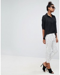 Asos Blouse With Overlay Dipped Hem