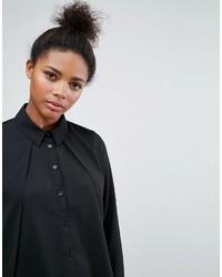 Asos Blouse With Overlay Dipped Hem