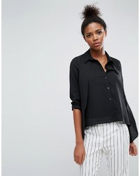 Asos Blouse With Overlay Dipped Hem