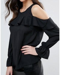 AX Paris Cold Shoulder Top With Frill Detail