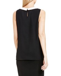Vince Camuto Contrast Collar Sleeveless Blouse