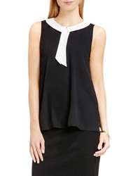 Vince Camuto Contrast Collar Sleeveless Blouse