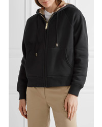 Burberry Cotton Blend Jersey Hooded Top Black