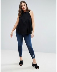 Asos Curve Curve Swing Top With Ruched Neck