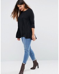 Asos Curve Curve Top In Swing Shape With Long Sleeve