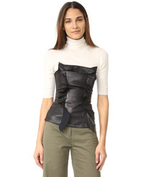 Marissa Webb Gloria Stretch Leather Strapless Top