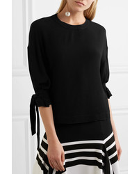 Rosetta Getty Knotted Crepe Top Black