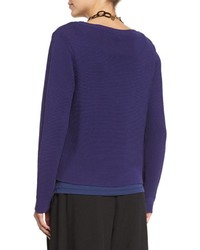 Eileen Fisher Long Sleeve Nylon Cord Top