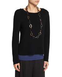 Eileen Fisher Long Sleeve Nylon Cord Top