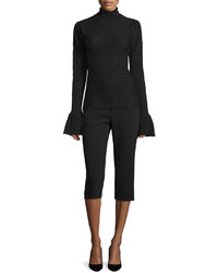 Co Long Sleeve Textured Top Black