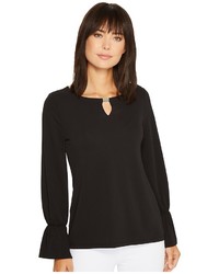 Calvin Klein Long Sleeve Top With Flare Sleeve And Hardware Clothing