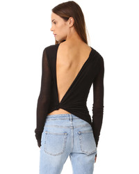 Rick Owens Lilies Long Sleeve Top With Open Back