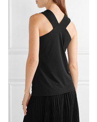 Michael Kors Michl Kors Collection Twist Front Stretch Jersey Top Black