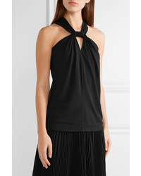 Michael Kors Michl Kors Collection Twist Front Stretch Jersey Top Black