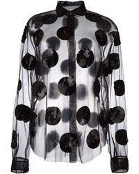 MSGM Sequined Sheer Blouse